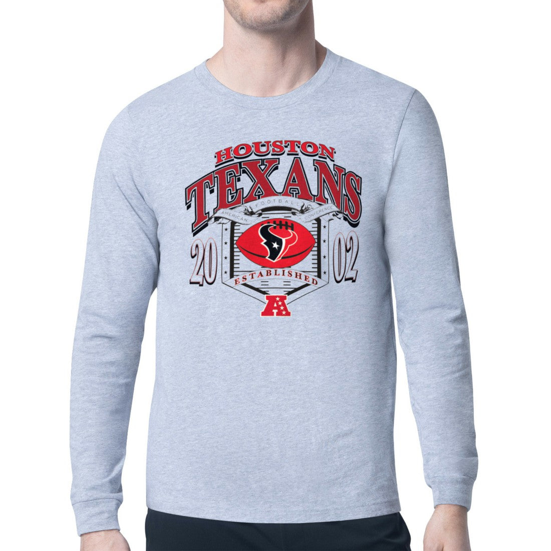 Houston Texans Starter Retro Long Sleeve Graphic T-Shirt - Heather Gray - NFL