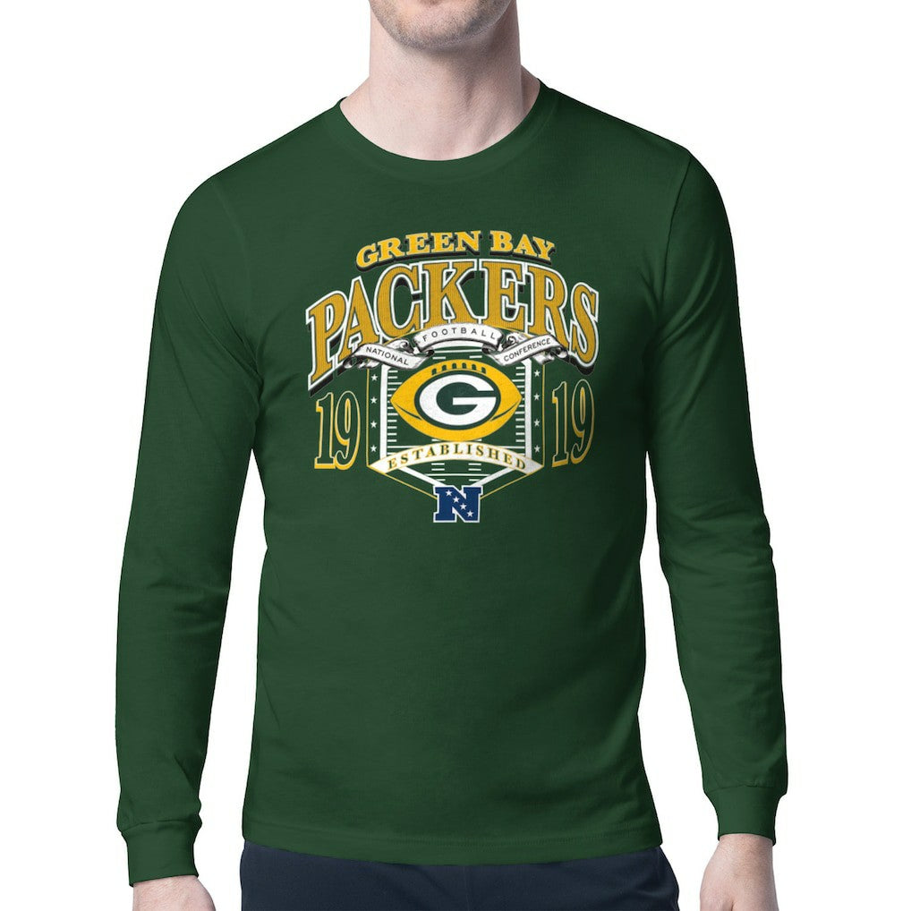 Green Bay Packers Starter Retro Long Sleeve Graphic T-Shirt - Olive - NFL
