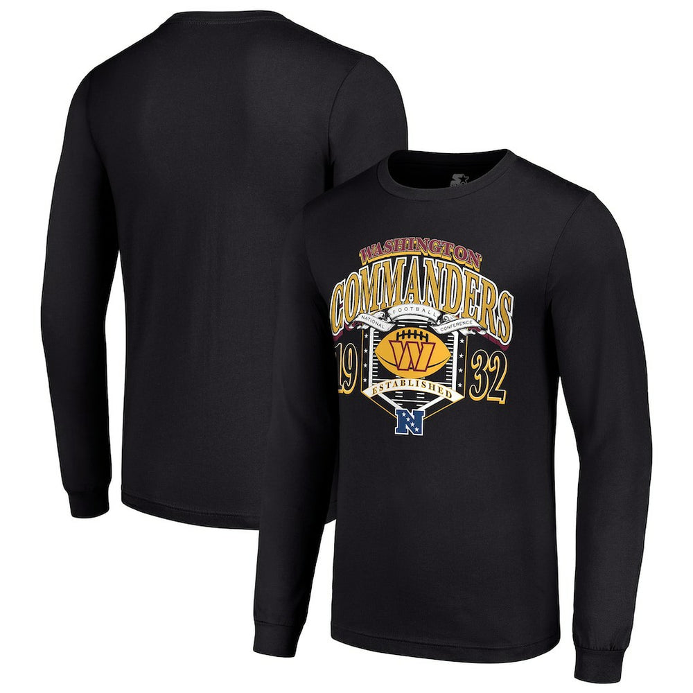 Washington Commanders Starter Retro Long Sleeve Graphic T-Shirt - Black - NFL