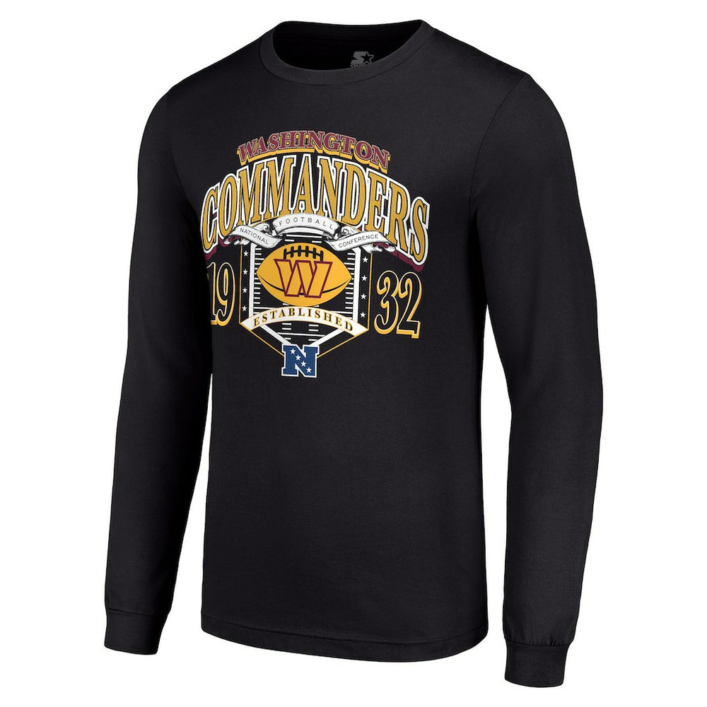 Washington Commanders Starter Retro Long Sleeve Graphic T-Shirt - Black - NFL