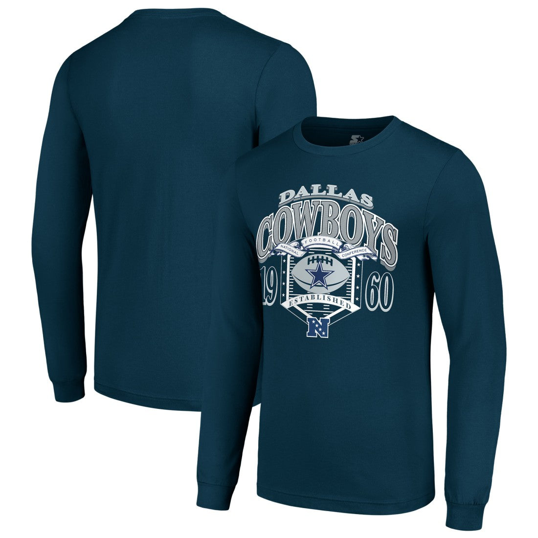 Dallas Cowboys Starter Retro Long Sleeve Graphic T-Shirt - Navy - NFL