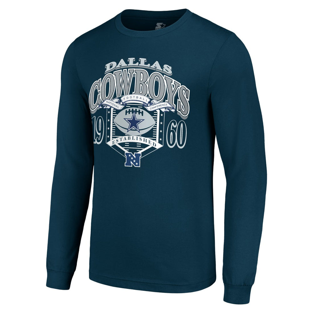 Dallas Cowboys Starter Retro Long Sleeve Graphic T-Shirt - Navy - NFL
