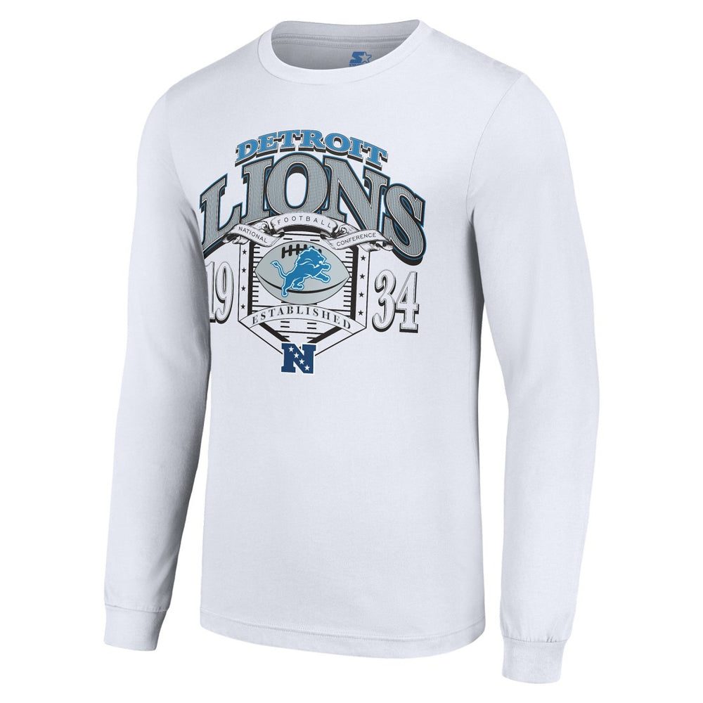 Detroit Lions Starter Retro Long Sleeve Graphic T-Shirt - White - NFL