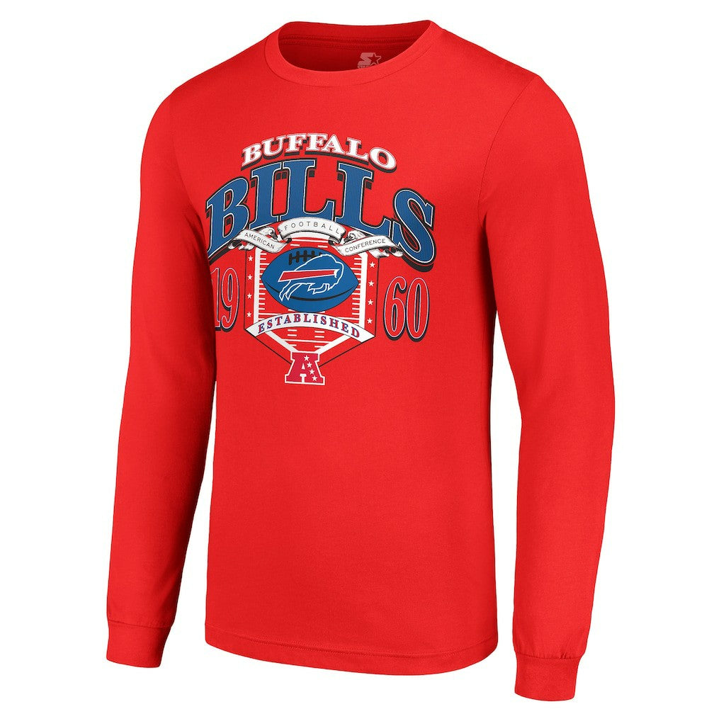Buffalo Bills Starter Retro Long Sleeve Graphic T-Shirt - Red - NFL