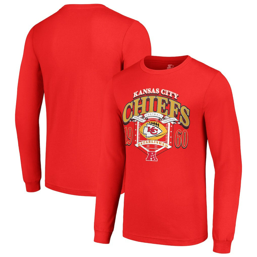 Kansas City Chiefs Starter Retro Long Sleeve Graphic T-Shirt - Red - NFL