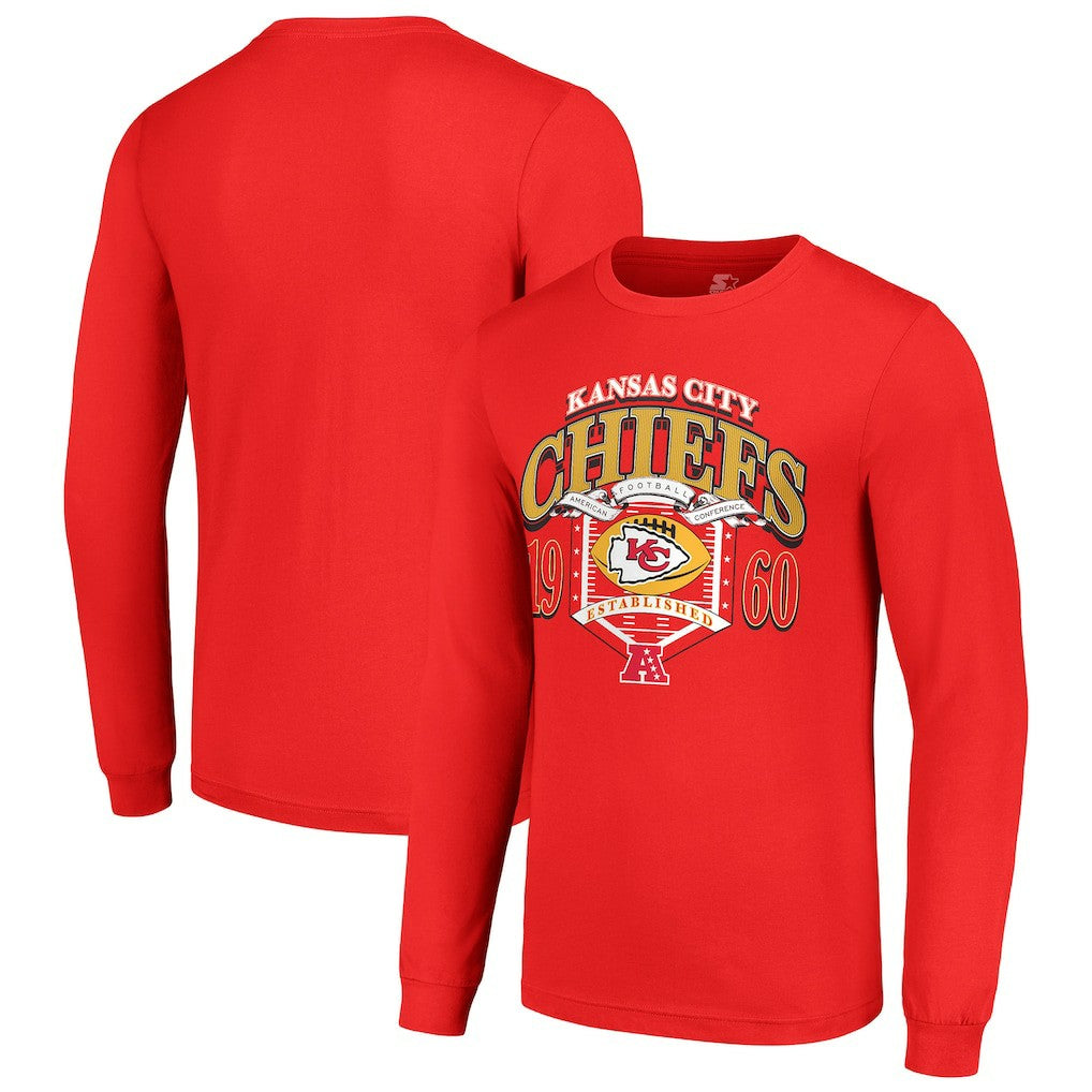 Kansas City Chiefs Starter Retro Long Sleeve Graphic T-Shirt - Red - NFL