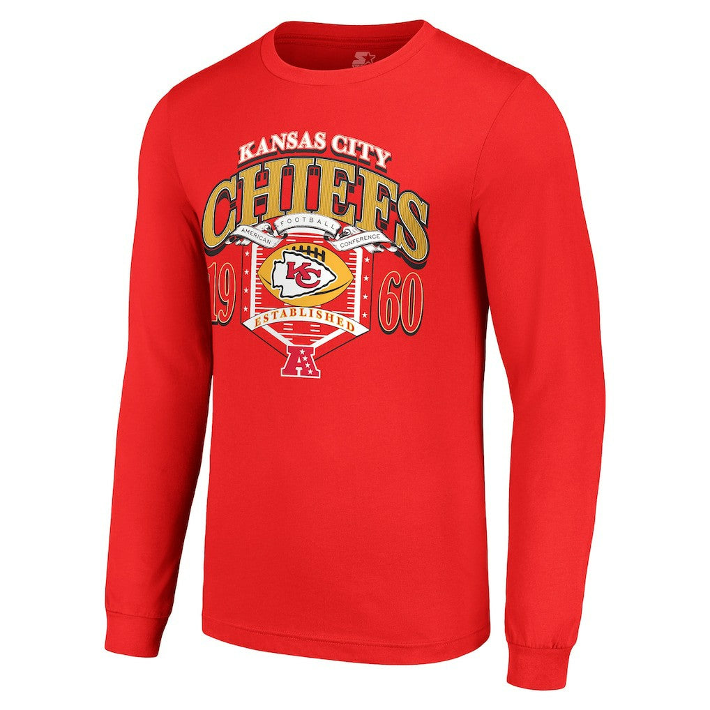 Kansas City Chiefs Starter Retro Long Sleeve Graphic T-Shirt - Red - NFL