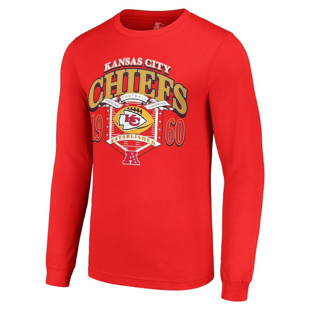 Kansas City Chiefs Starter Retro Long Sleeve Graphic T-Shirt - Red - NFL