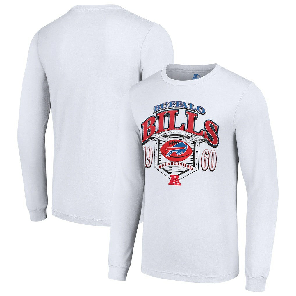 Buffalo Bills Starter Retro Long Sleeve Graphic T-Shirt - White - NFL