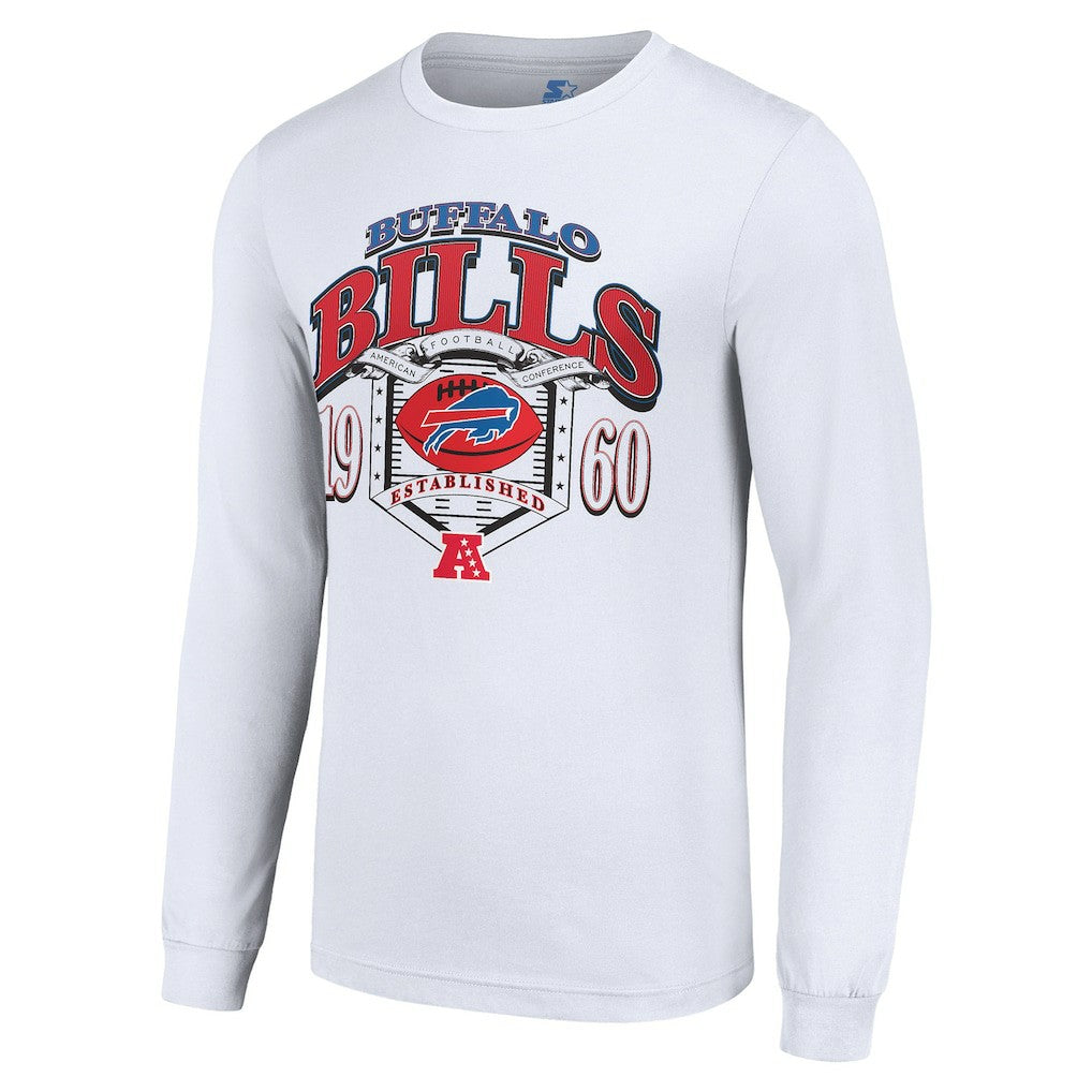 Buffalo Bills Starter Retro Long Sleeve Graphic T-Shirt - White - NFL