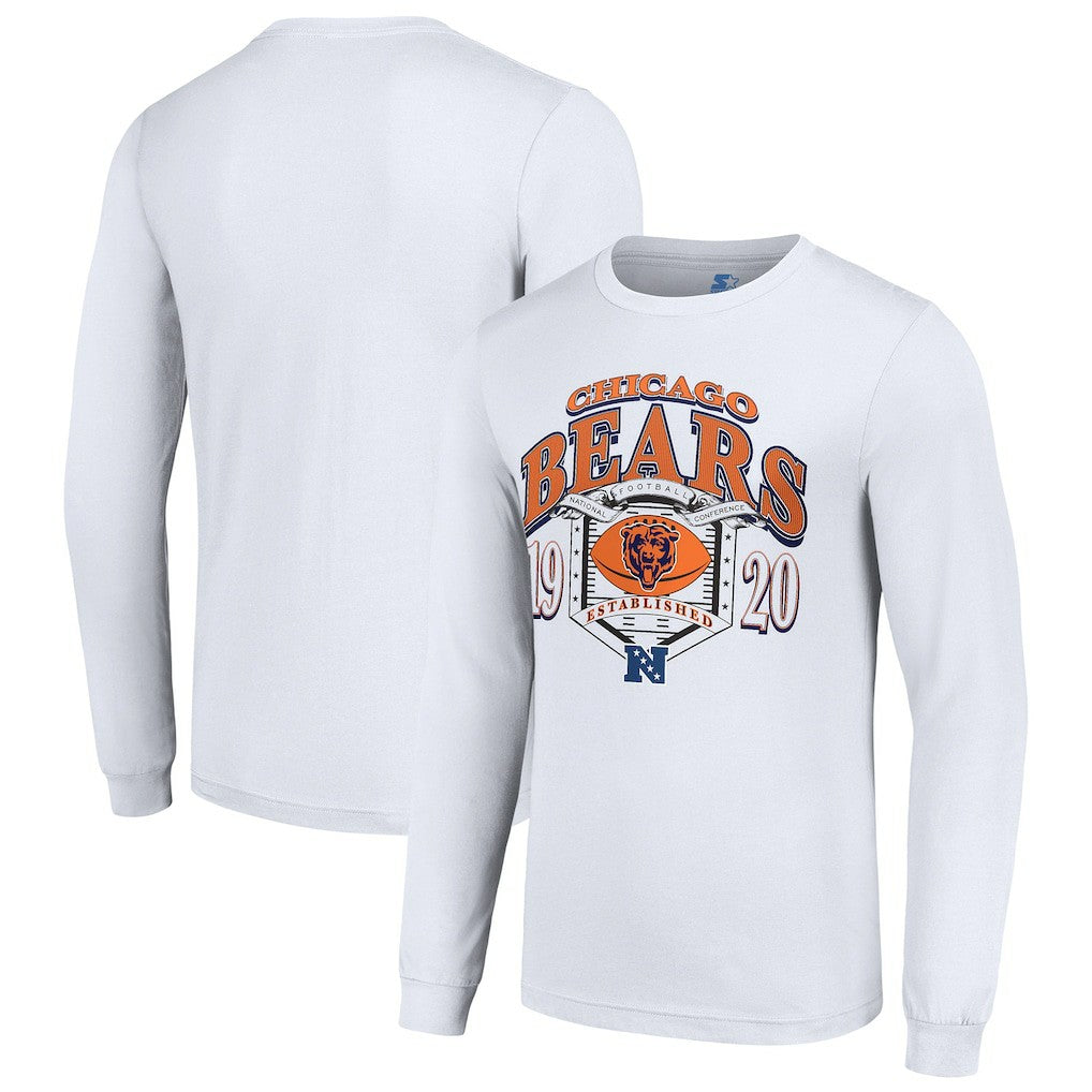Chicago Bears Starter Retro Long Sleeve Graphic T-Shirt - White - NFL