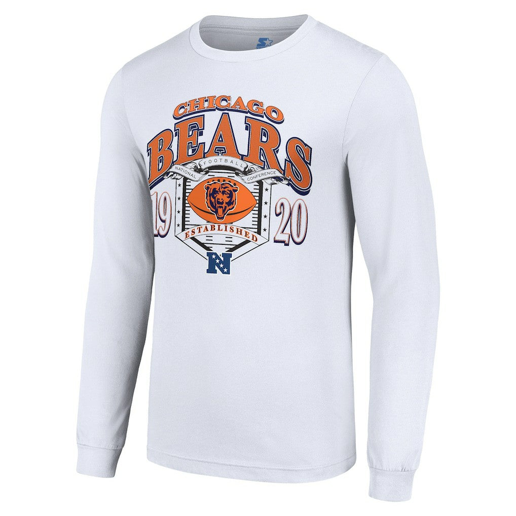 Chicago Bears Starter Retro Long Sleeve Graphic T-Shirt - White - NFL