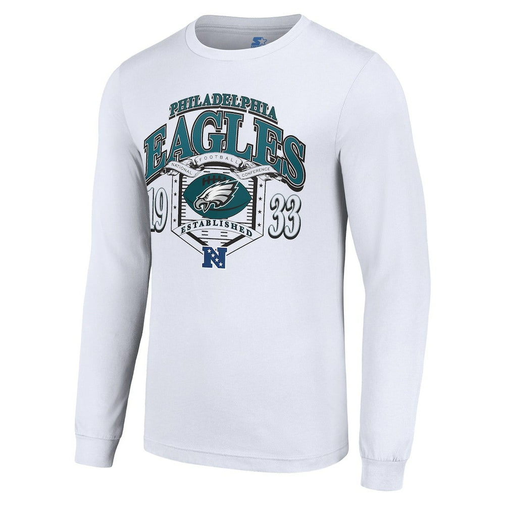 Philadelphia Eagles Starter Retro Long Sleeve Graphic T-Shirt - White - NFL