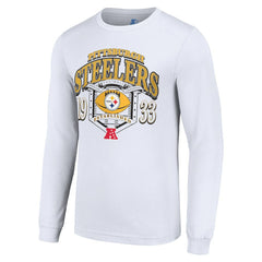 Pittsburgh Steelers Starter Retro Long Sleeve Graphic T-Shirt - White - NFL