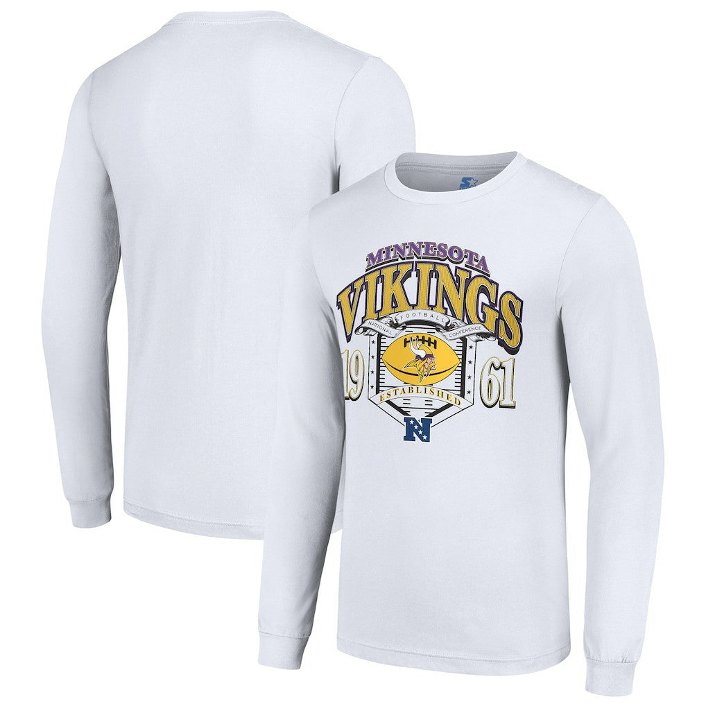 Minnesota Vikings Starter Retro Long Sleeve Graphic T-Shirt - White - NFL