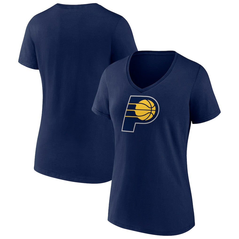 Indiana Pacers Women's Primary Logo V-Neck T-Shirt Navy