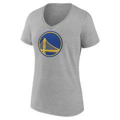 Golden State Warriors Women's Primary Logo V-Neck T-Shirt Gray