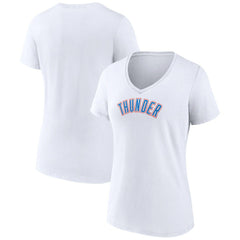 Oklahoma City Thunder Women's Wordmark Home V-Neck T-Shirt White