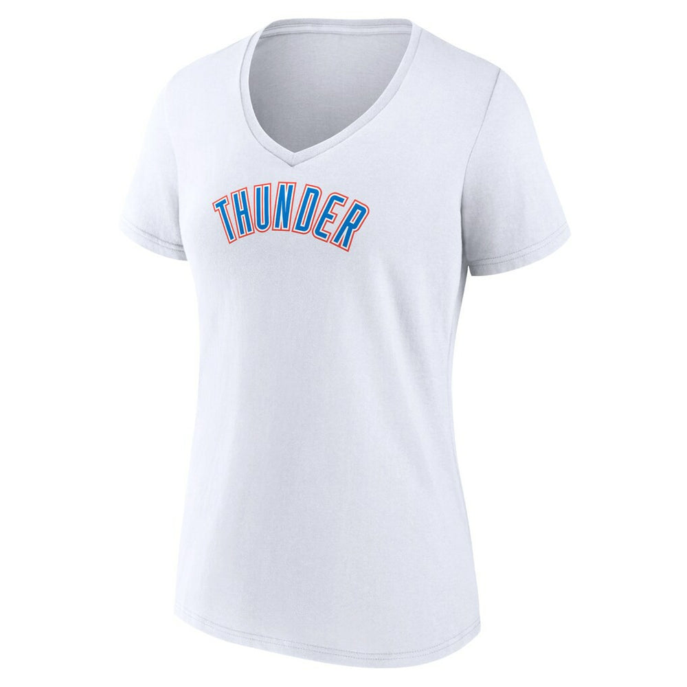 Oklahoma City Thunder Women's Wordmark Home V-Neck T-Shirt White