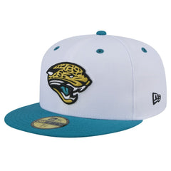 Jacksonville Jaguars New Era Throwback Logo Flipside Two-Tone 59FIFTY Fitted Hat - White/Teal - NFL