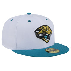 Jacksonville Jaguars New Era Throwback Logo Flipside Two-Tone 59FIFTY Fitted Hat - White/Teal - NFL