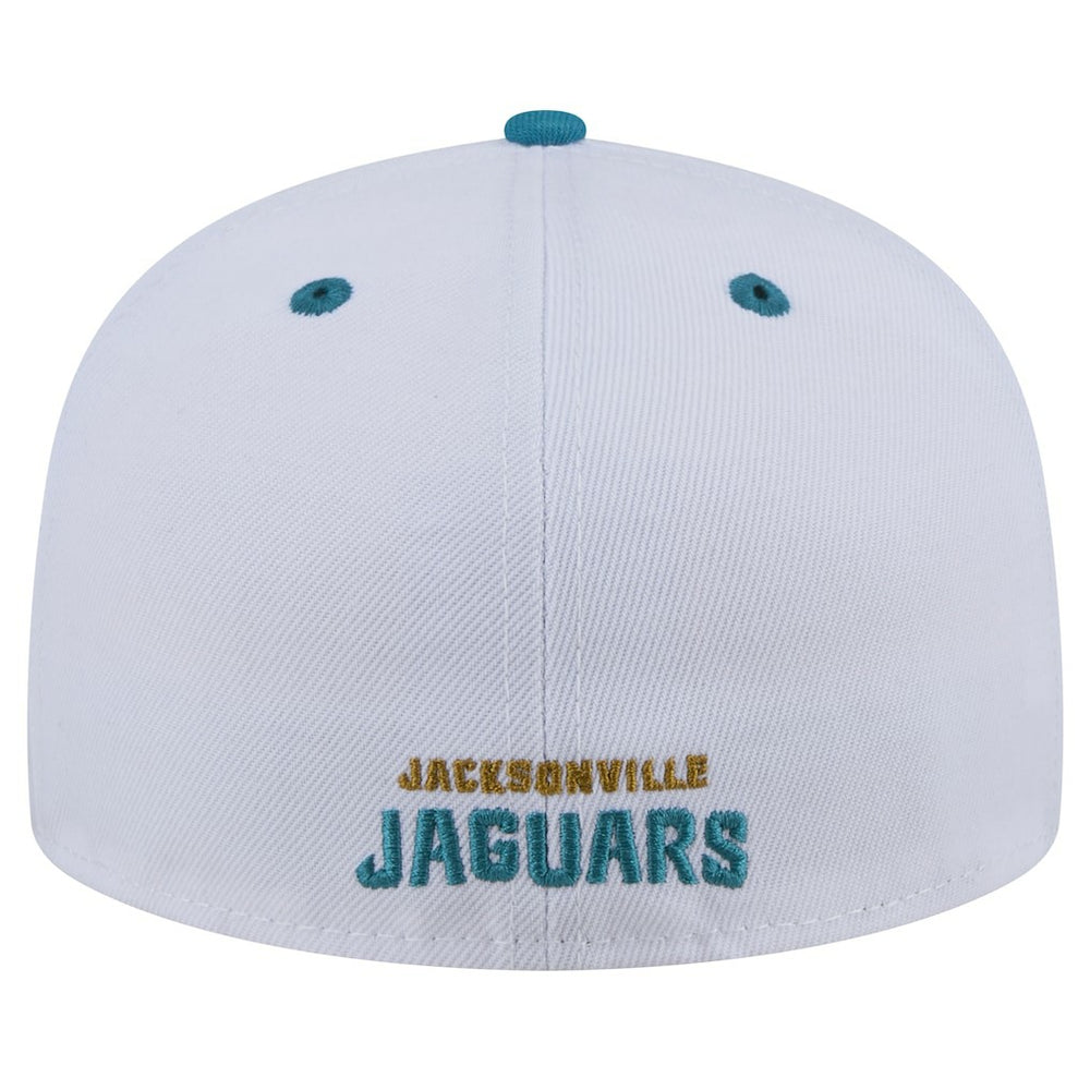 Jacksonville Jaguars New Era Throwback Logo Flipside Two-Tone 59FIFTY Fitted Hat - White/Teal - NFL