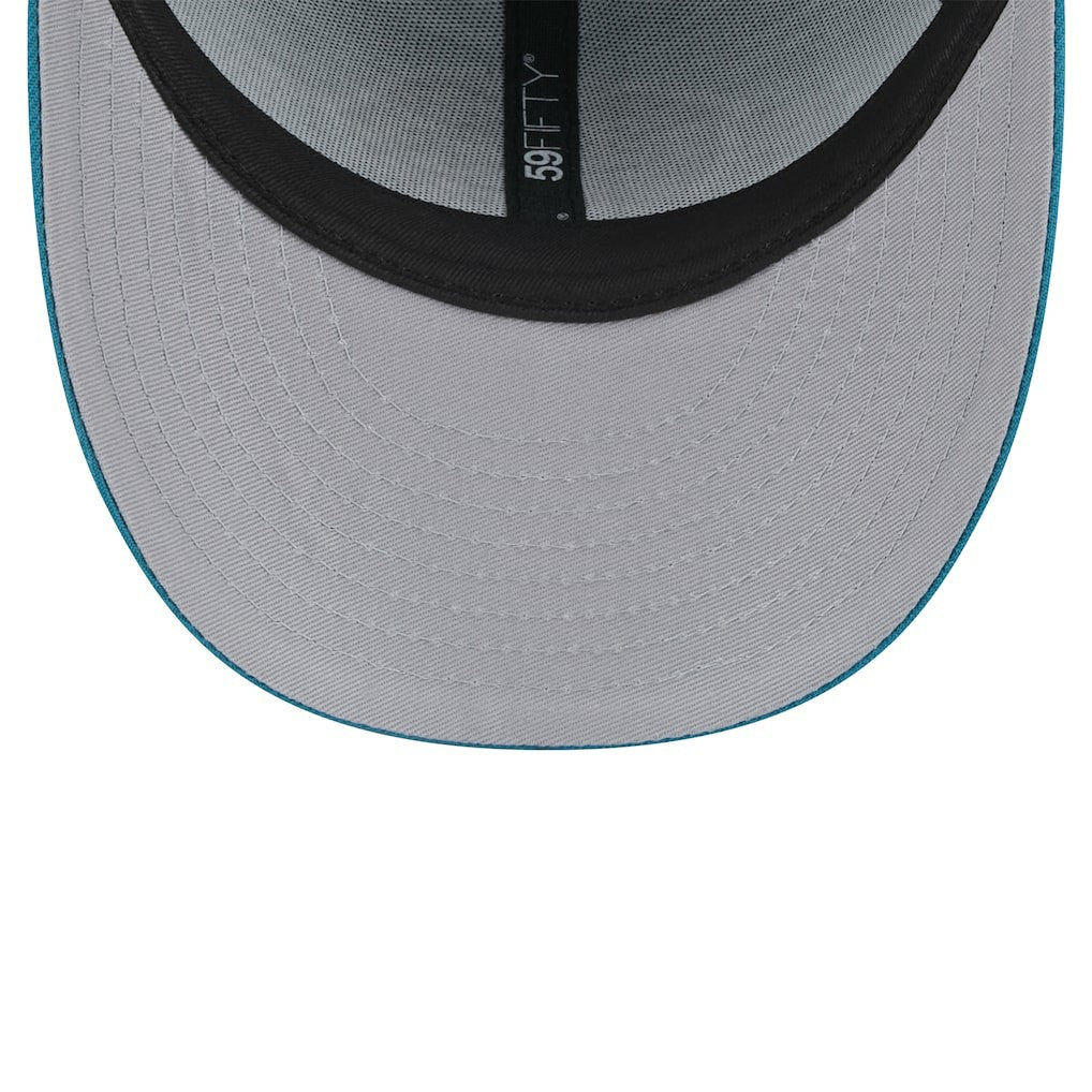 Jacksonville Jaguars New Era Throwback Logo Omaha Low Profile 59FIFTY Fitted Hat - Teal - NFL