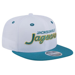 Jacksonville Jaguars New Era Throwback Sparky Original Fit 9FIFTY Snapback Hat - White/Teal - NFL