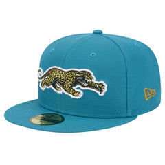 Jacksonville Jaguars New Era Throwback Crawl Omaha 59FIFTY Fitted Hat - Teal - NFL