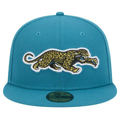 Jacksonville Jaguars New Era Throwback Crawl Omaha 59FIFTY Fitted Hat - Teal - NFL