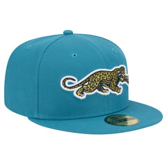 Jacksonville Jaguars New Era Throwback Crawl Omaha 59FIFTY Fitted Hat - Teal - NFL