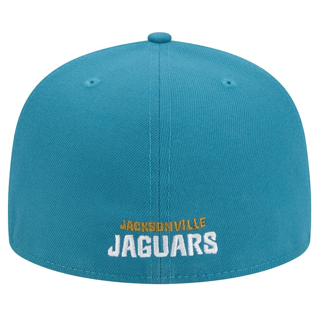 Jacksonville Jaguars New Era Throwback Crawl Omaha 59FIFTY Fitted Hat - Teal - NFL