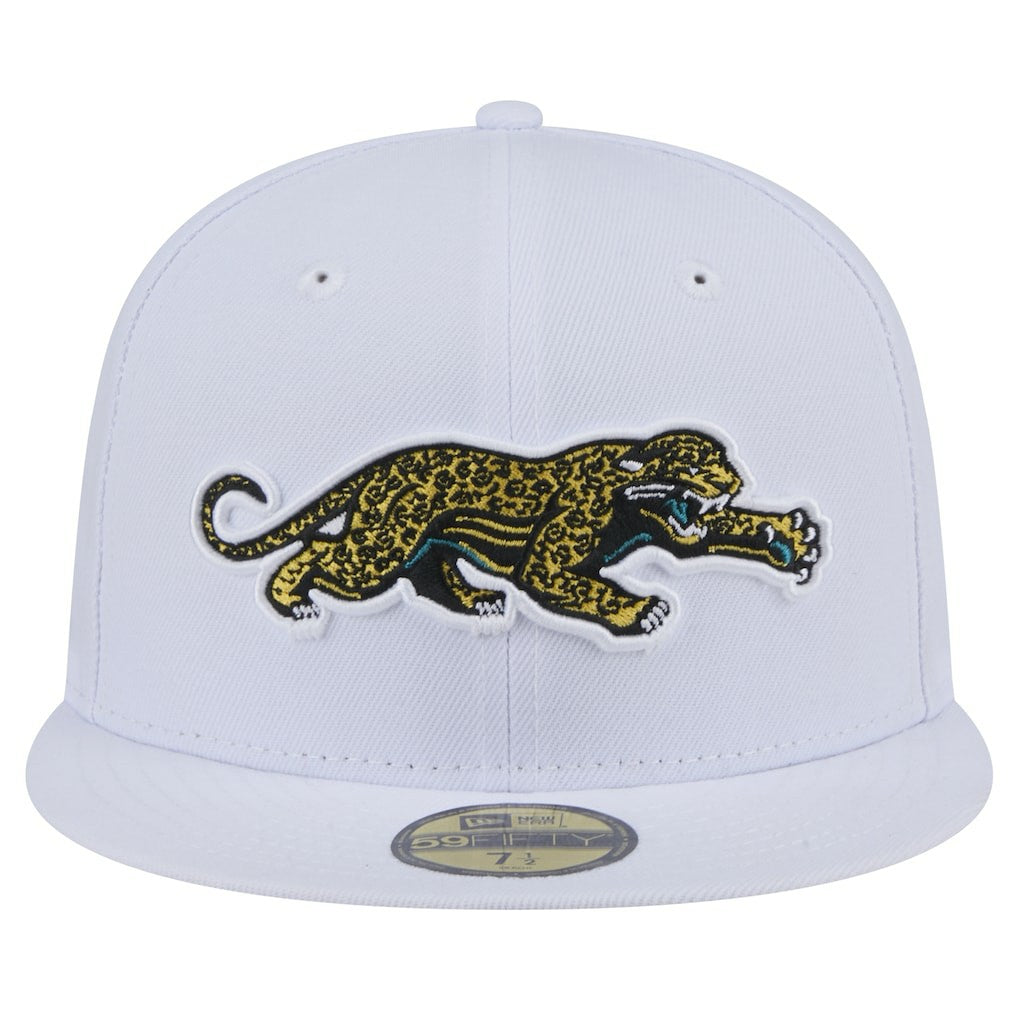 Jacksonville Jaguars New Era Throwback Crawl Omaha 59FIFTY Fitted Hat - White - NFL