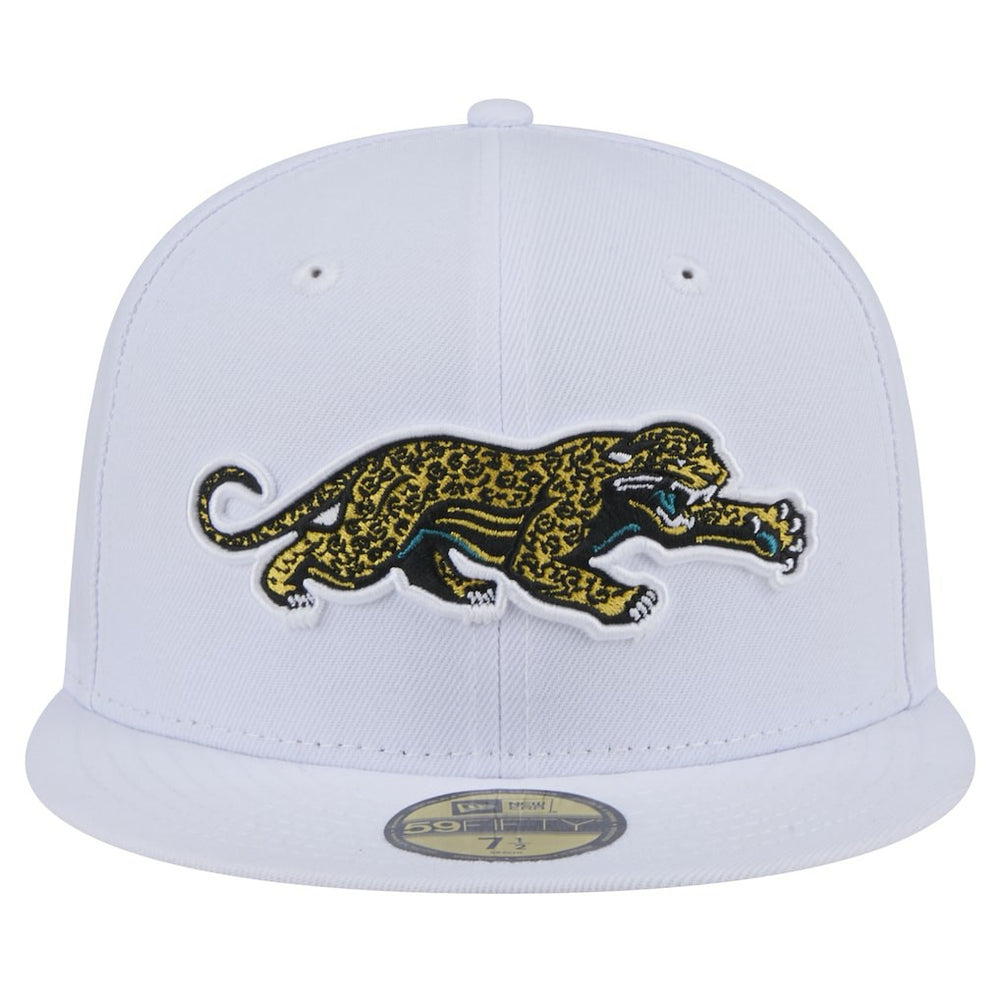 Jacksonville Jaguars New Era Throwback Crawl Omaha 59FIFTY Fitted Hat - White - NFL