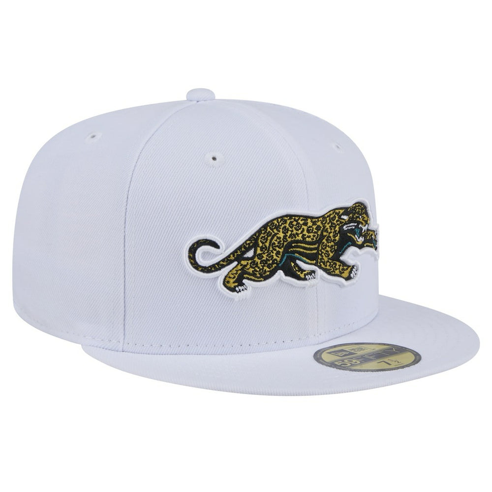 Jacksonville Jaguars New Era Throwback Crawl Omaha 59FIFTY Fitted Hat - White - NFL