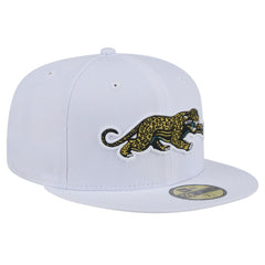 Jacksonville Jaguars New Era Throwback Crawl Omaha 59FIFTY Fitted Hat - White - NFL