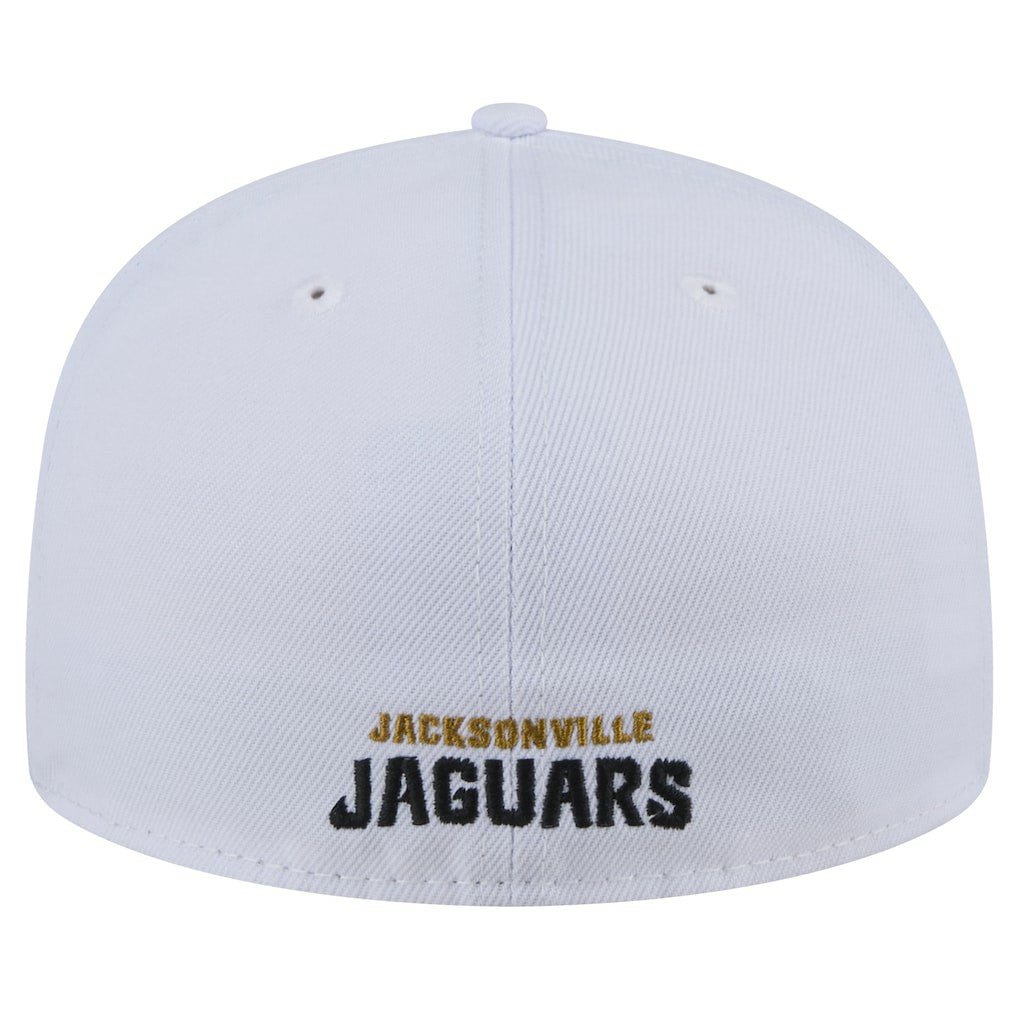 Jacksonville Jaguars New Era Throwback Crawl Omaha 59FIFTY Fitted Hat - White - NFL