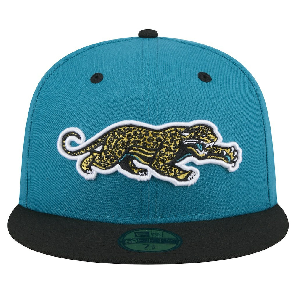Jacksonville Jaguars New Era Throwback Crawl Flipside Two-Tone 59FIFTY Fitted Hat - Teal/Black - NFL