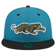 Jacksonville Jaguars New Era Throwback Crawl Flipside Two-Tone 59FIFTY Fitted Hat - Teal/Black - NFL