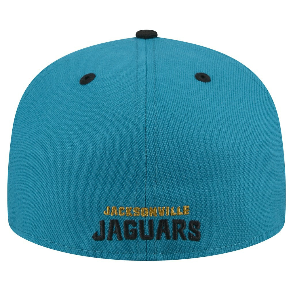 Jacksonville Jaguars New Era Throwback Crawl Flipside Two-Tone 59FIFTY Fitted Hat - Teal/Black - NFL