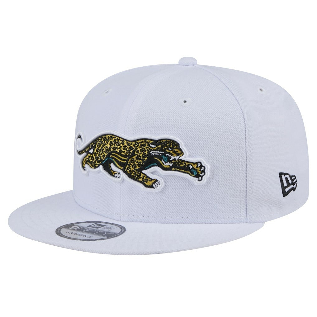 Jacksonville Jaguars New Era Throwback Crawl Standard 9FIFTY Snapback Hat - White - NFL