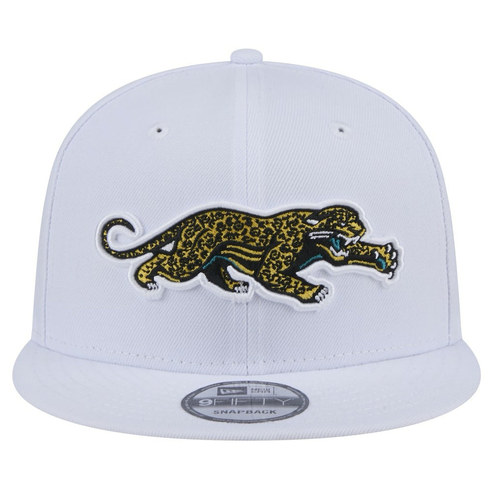 Jacksonville Jaguars New Era Throwback Crawl Standard 9FIFTY Snapback Hat - White - NFL