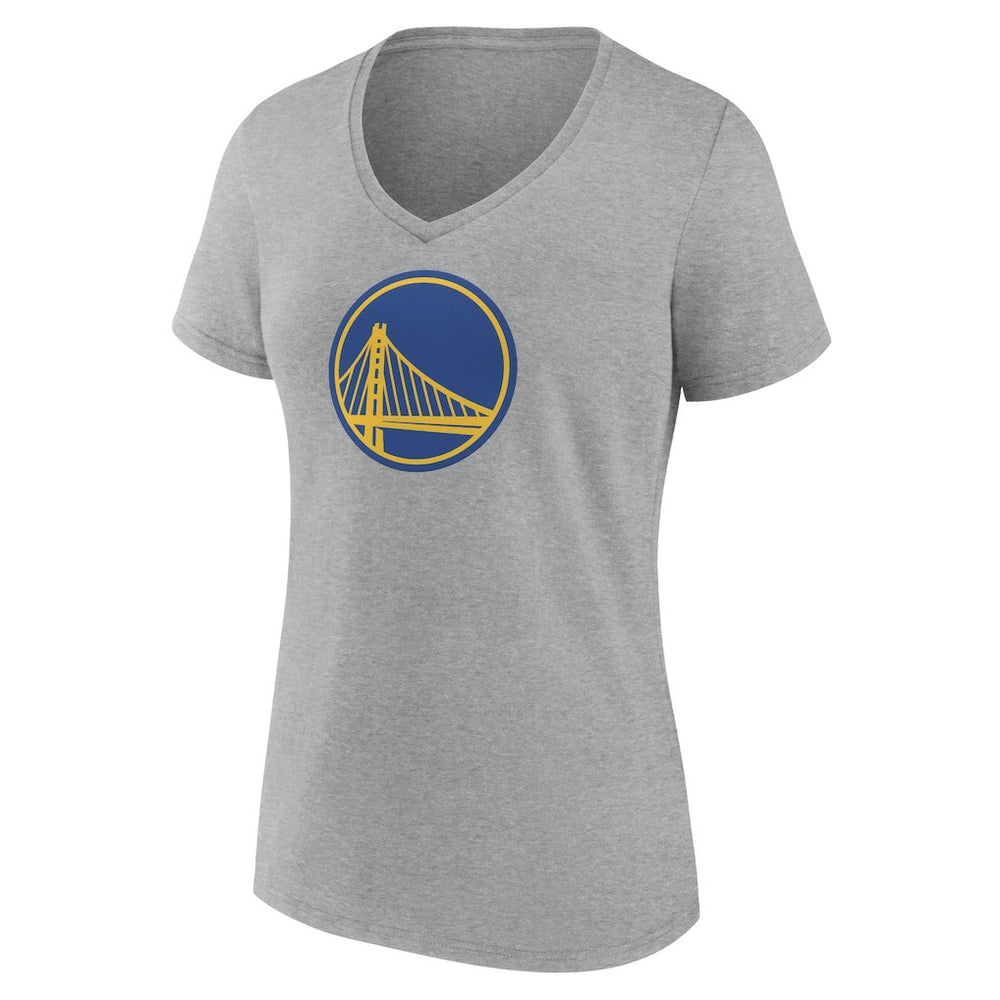 Golden State Warriors Women's Heather Alternate Logo V-Neck T-Shirt Gray