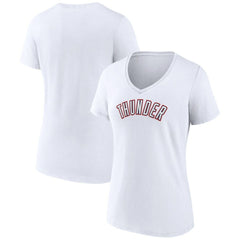 Oklahoma City Thunder Women's Alternate Logo V-Neck T-Shirt White