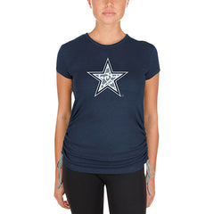 Dallas Cowboys New Era Women's Ruched Side T-Shirt - Navy - NFL