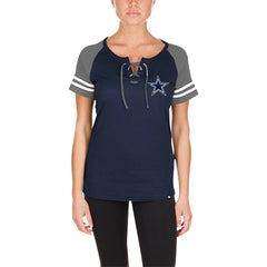 Dallas Cowboys New Era Women's Lace-Up Raglan T-Shirt - Navy - NFL