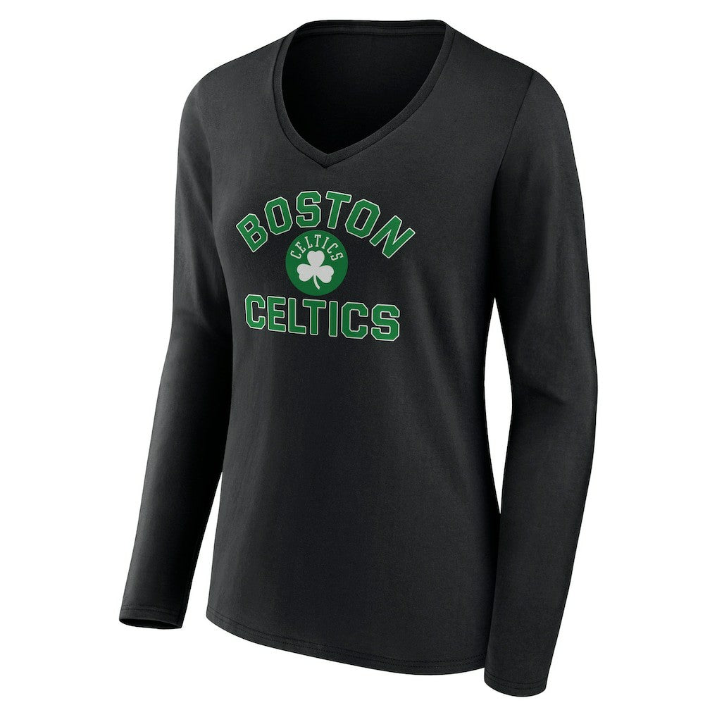 Boston Celtics Women's Overtime V-Neck Long Sleeve T-Shirt Black