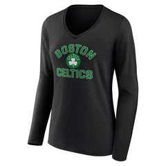 Boston Celtics Women's Overtime V-Neck Long Sleeve T-Shirt Black