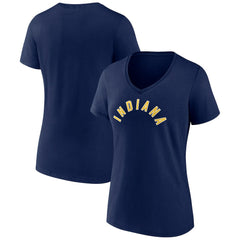 Indiana Pacers Women's Wordmark Alternate V-Neck T-Shirt Navy