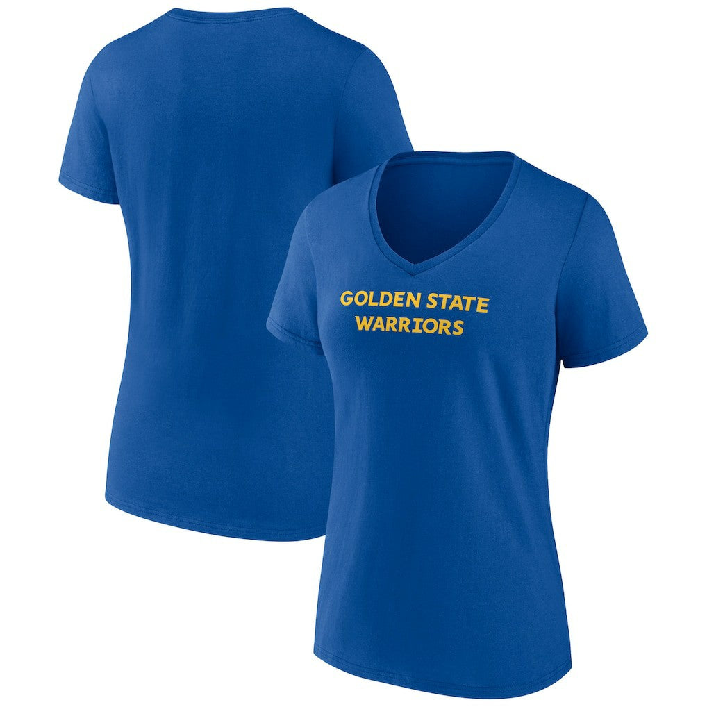 Golden State Warriors Women's Wordmark Team V-Neck T-Shirt Royal